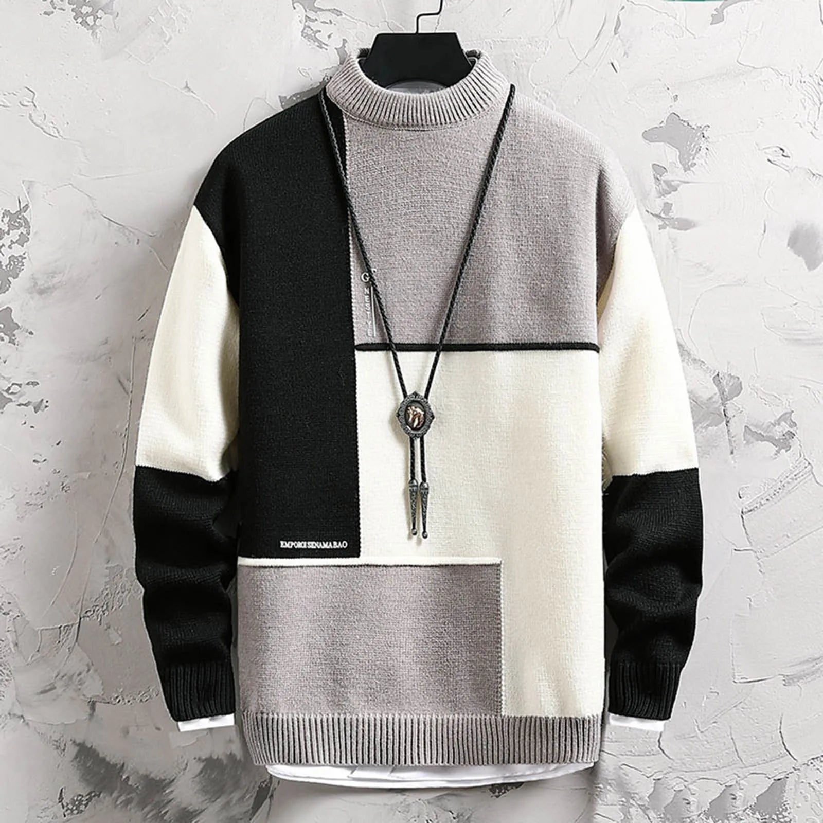 Color Block Turtleneck Sweater